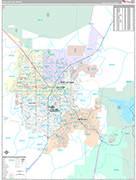 Greater Las Vegas Wall Map Premium Style